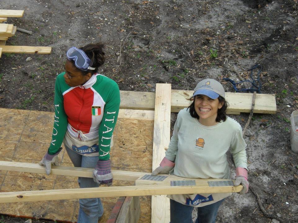 Maria working in construction