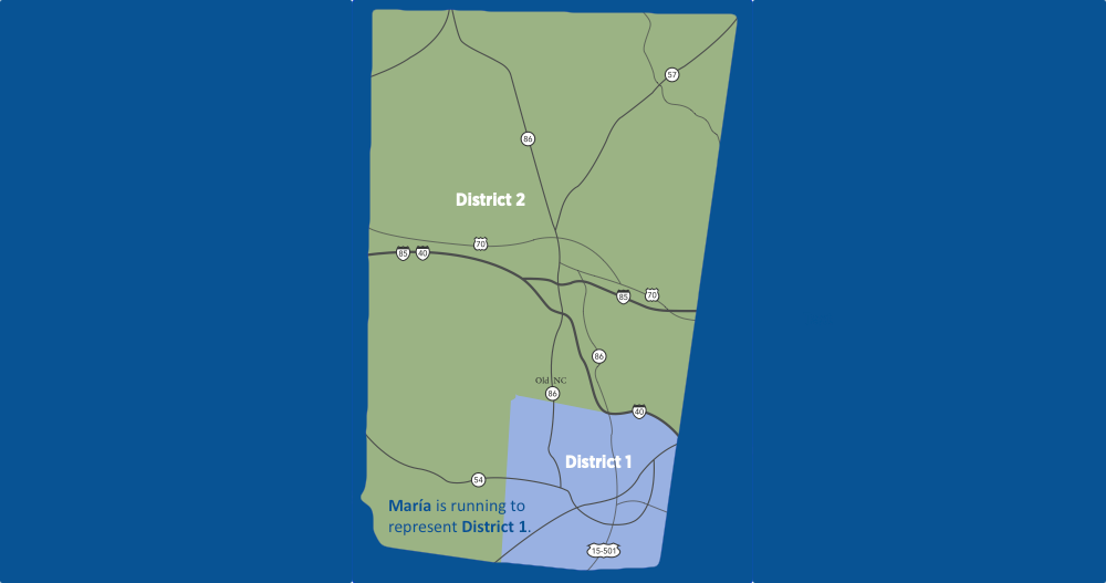 Board of County Commissioners Districts in Orange County, NC