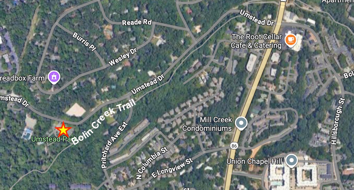 Bolin Creek Trail from Umstead Park